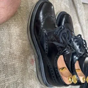 Prada Black Leather Oxfords with Brogue Detailing Prada Black Leather Brogue Oxford Dress Shoes | eBay main image 2